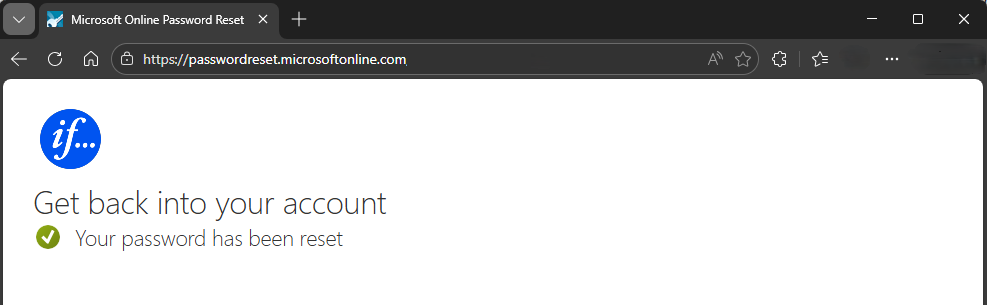 IF password reset success